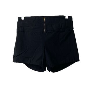 Women’s Size 1X Shorts Valia Black High Rise Zip Up Casual